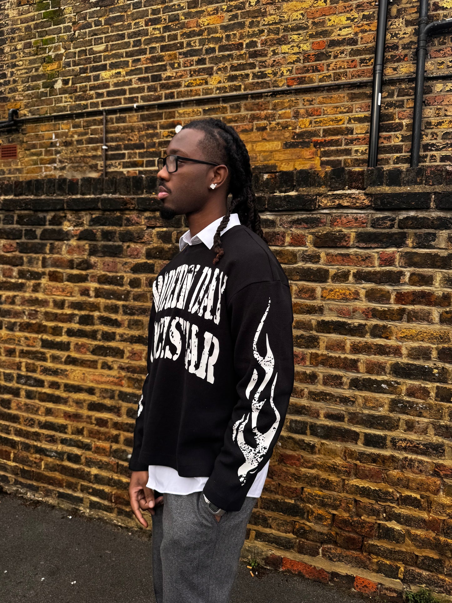 ROCKSTAR WAFFLE KNIT L/S